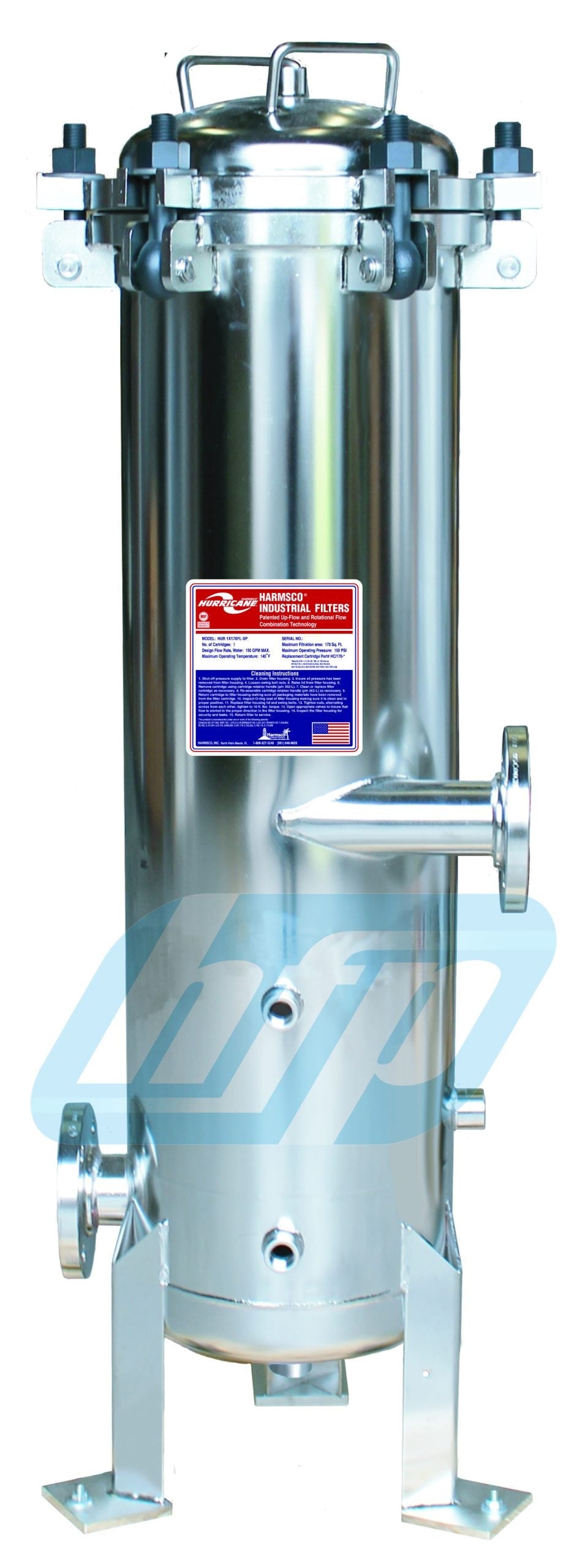 Harmsco Hurricane Swing Bolt Filter Housing & Separator